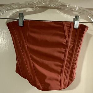 Babyboo - Terracotta Satin Bustier Corset Top - Size XS